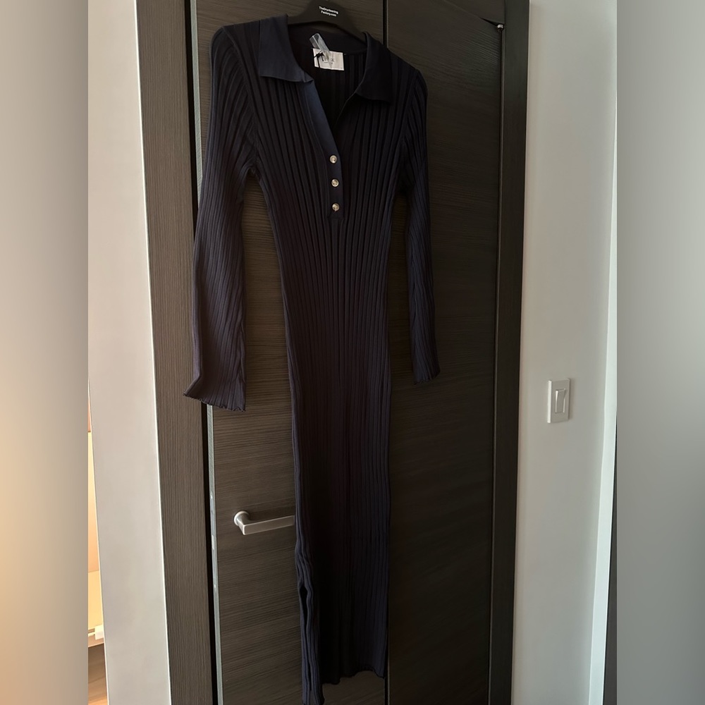 Long ribbed maternity dress